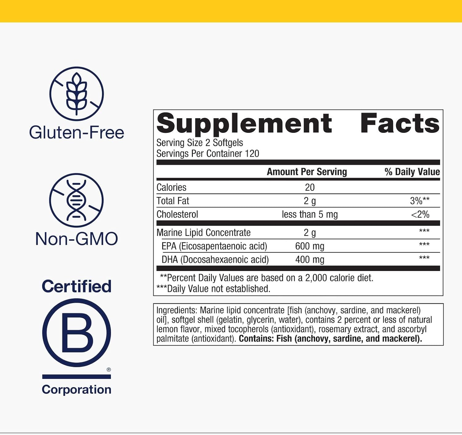 Metagenics OmegaGenics EPA-DHA 500 - High Potency Fish Oil Supplement for Cardiovascular Health* - Sustainably Sourced & Purity Tested - Non-GMO & Gluten-Free - 240 Softgels