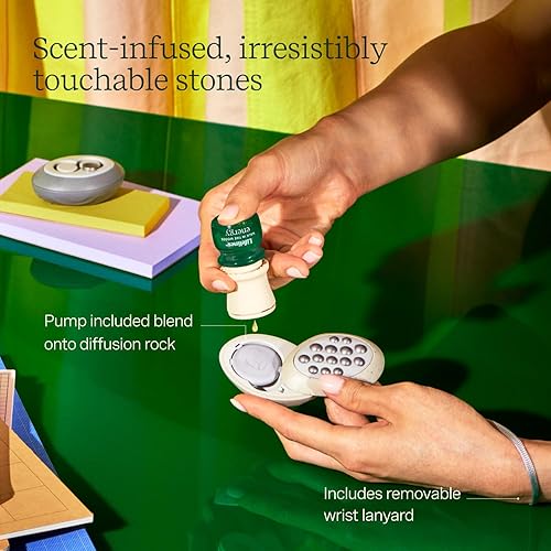 Miniatura 3 de Paquete de 2 piedras meditativas para la ansiedad con aroma y juego de aceites esenciales, difusor de aceite esencial portátil con paseo individual