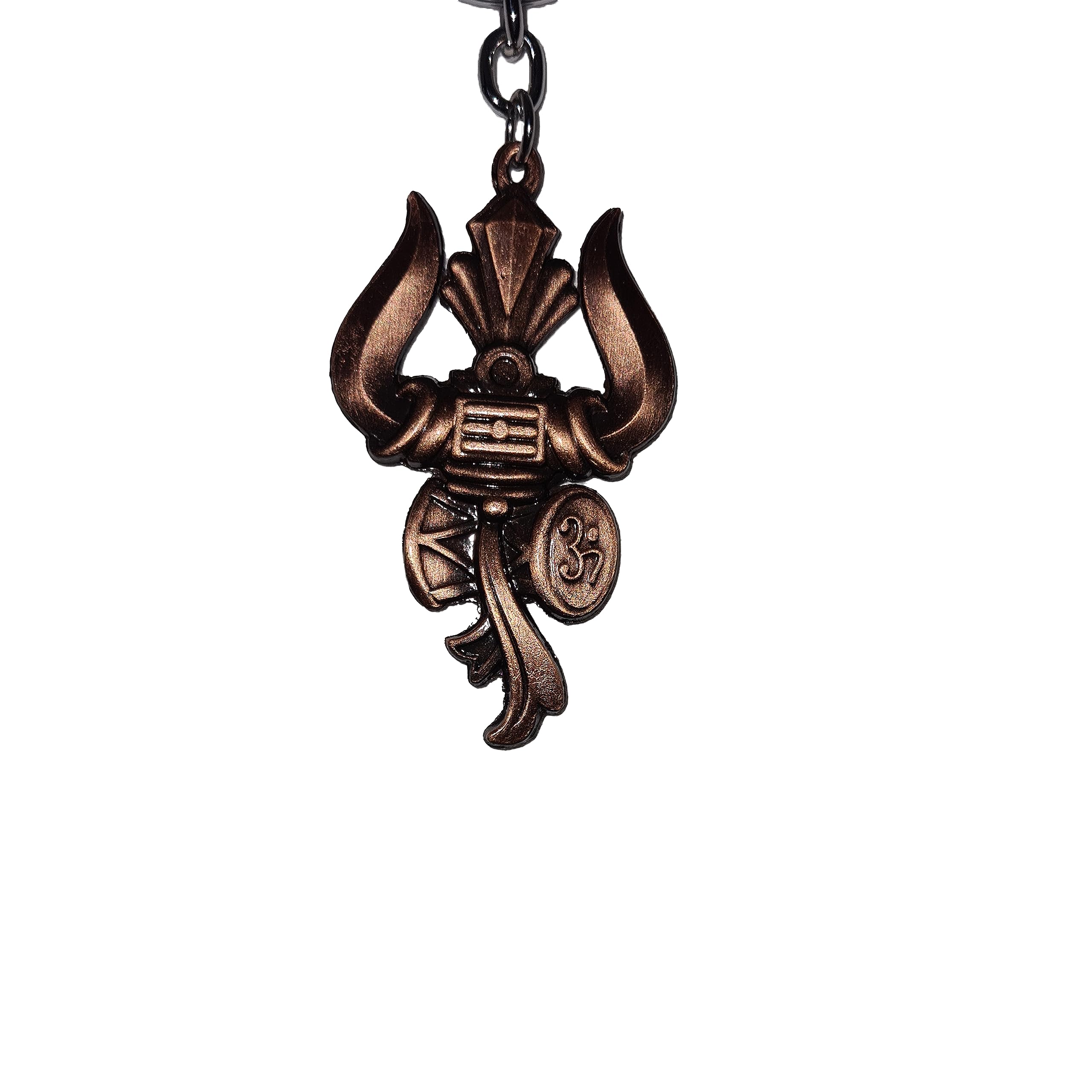 All New the beauty and significance of Lord Shivan's Sulam of Brown Color Metal Keychain With Dual Side View, For Bike, Car and Door Key as well- 1 Keychain-image-27