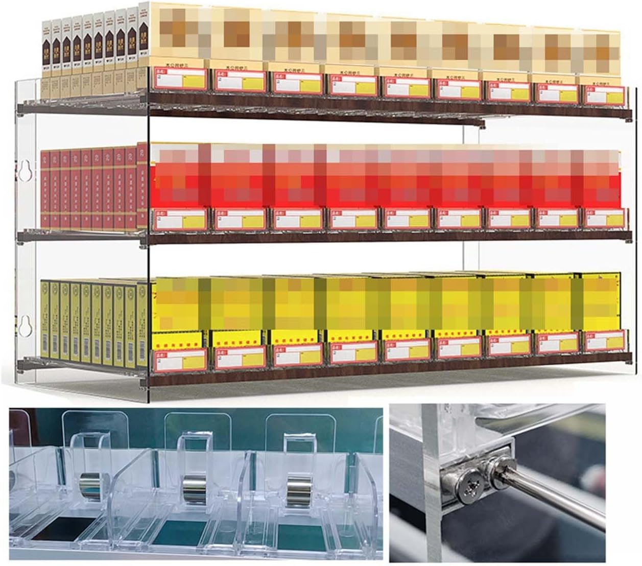 Rectangular Cigarette Display Case - Transparent Holder for Coffee Shops, Bars, Shopping Centers - Easy to Clean, 49.5x28.4x24.5cm - Stylish Store Display Shelves