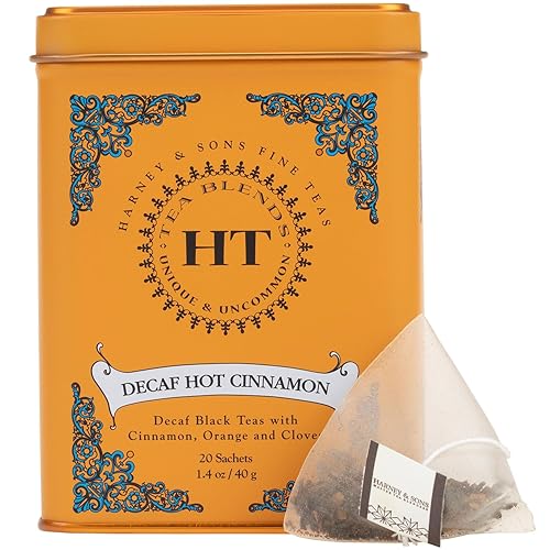 Miniatura 4 de Harney & Sons descafeinado Hot Canela Té Negro con Naranja y clavo de olor Estaño dulce 20 sobres – Pack de 4