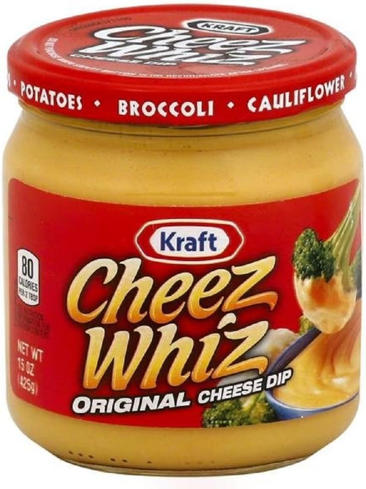 Kraft, Cheez-Whiz, Original Cheese Dip, 15oz Glass Jar (Pack of 2)