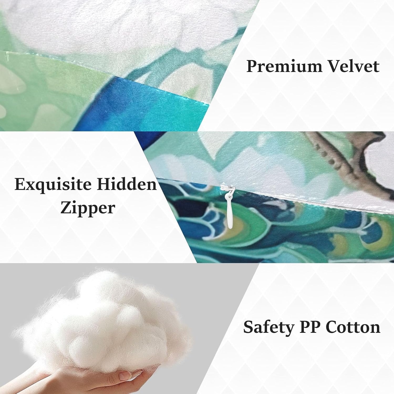 Watercolor Peacock2 Human-Shaped Pillow Soft Body Pillows Washable Velvet Pillows for Anxiety Relief Sleeping Cuddling & Support