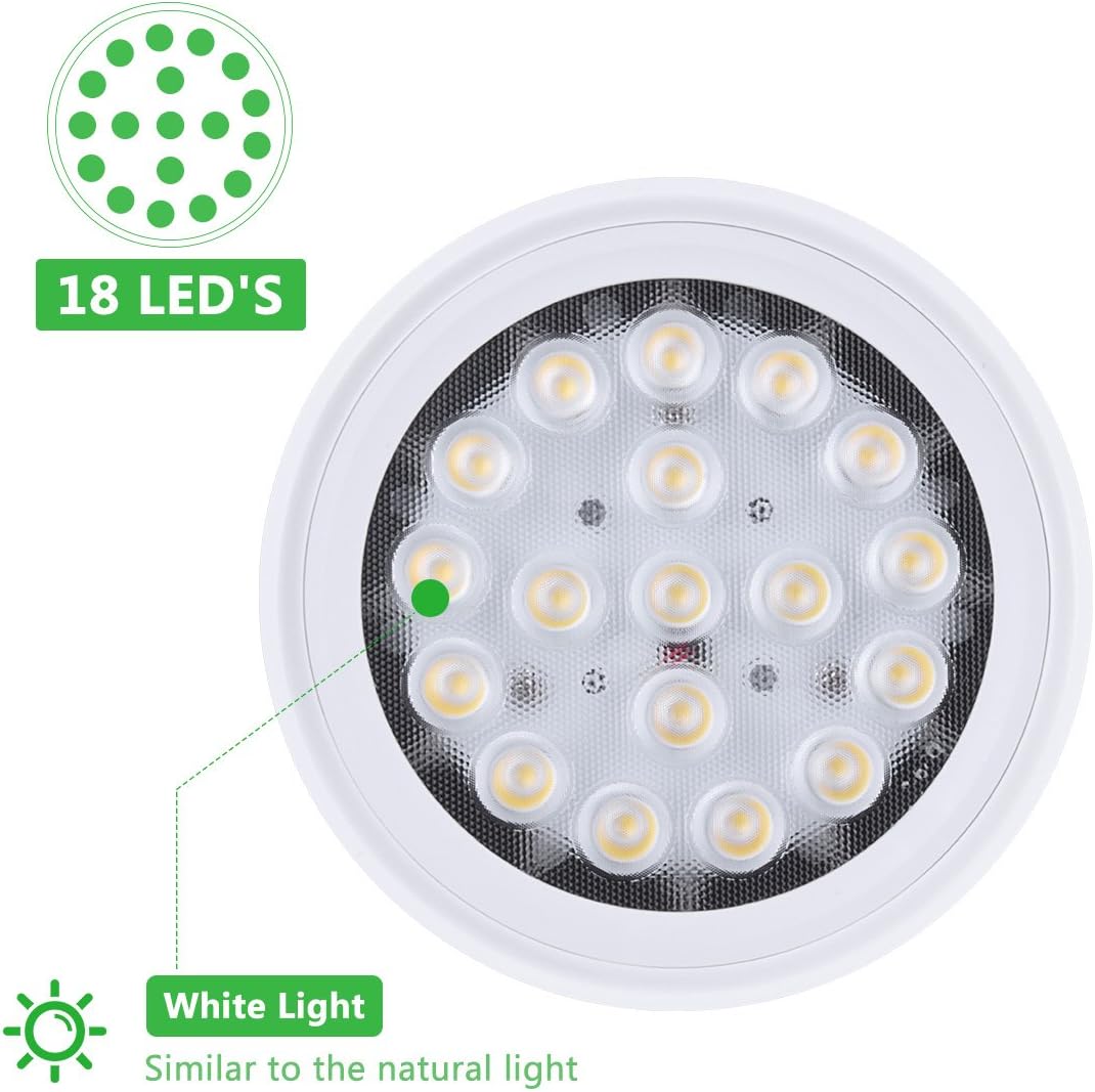 HOLA LED Grow Light Bulb, Full Spectrum Plant Lights for Indoor Plants Aquatic Plant, PAR38 Grow Lamp for Hydroponics Aquarium Greenhouse Organic, Cool White 8000K, 18W, E26