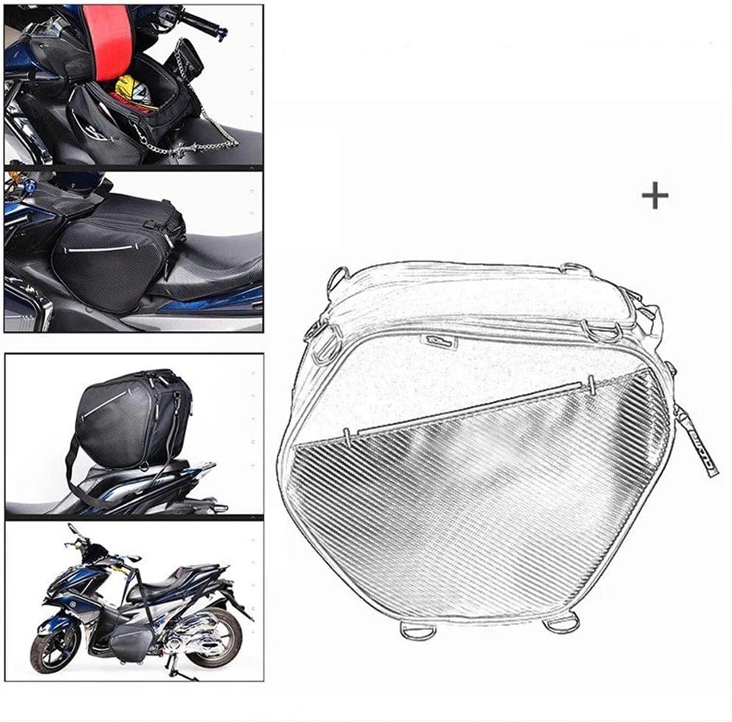 Motocicleta Alforja para BMW para C400X para C400GT para C650GT C 400 X GT 650 Motocicleta Scooter Túnel Impermeable Tanque Herramienta Motor Alforja Bolsa Bolsa Trasera Moto
