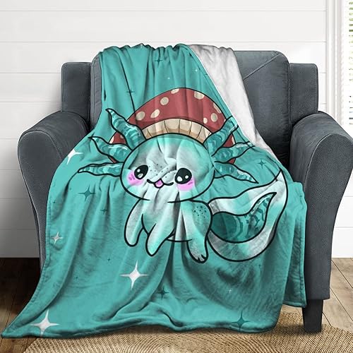 Miniatura 7 de Manta de Axolotl, bonita manta de franela para niñas, regalo de 60 x 50 pulgadas
