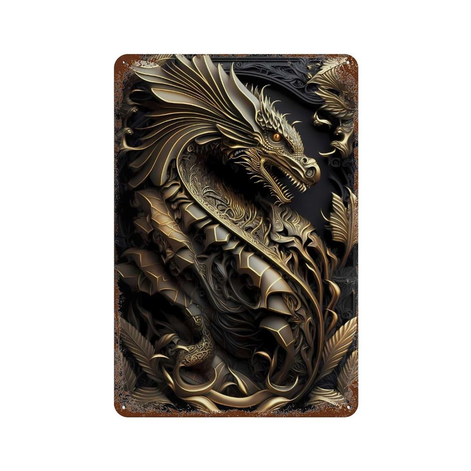 Imperial Dragon Lord 11.8"x7.9" Retro Metal Sign, Vintage Wall Decor for Office, Studio And Wall Decor