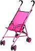 Hot Pink & Black Handles Doll Stroller with Swiveling Wheels