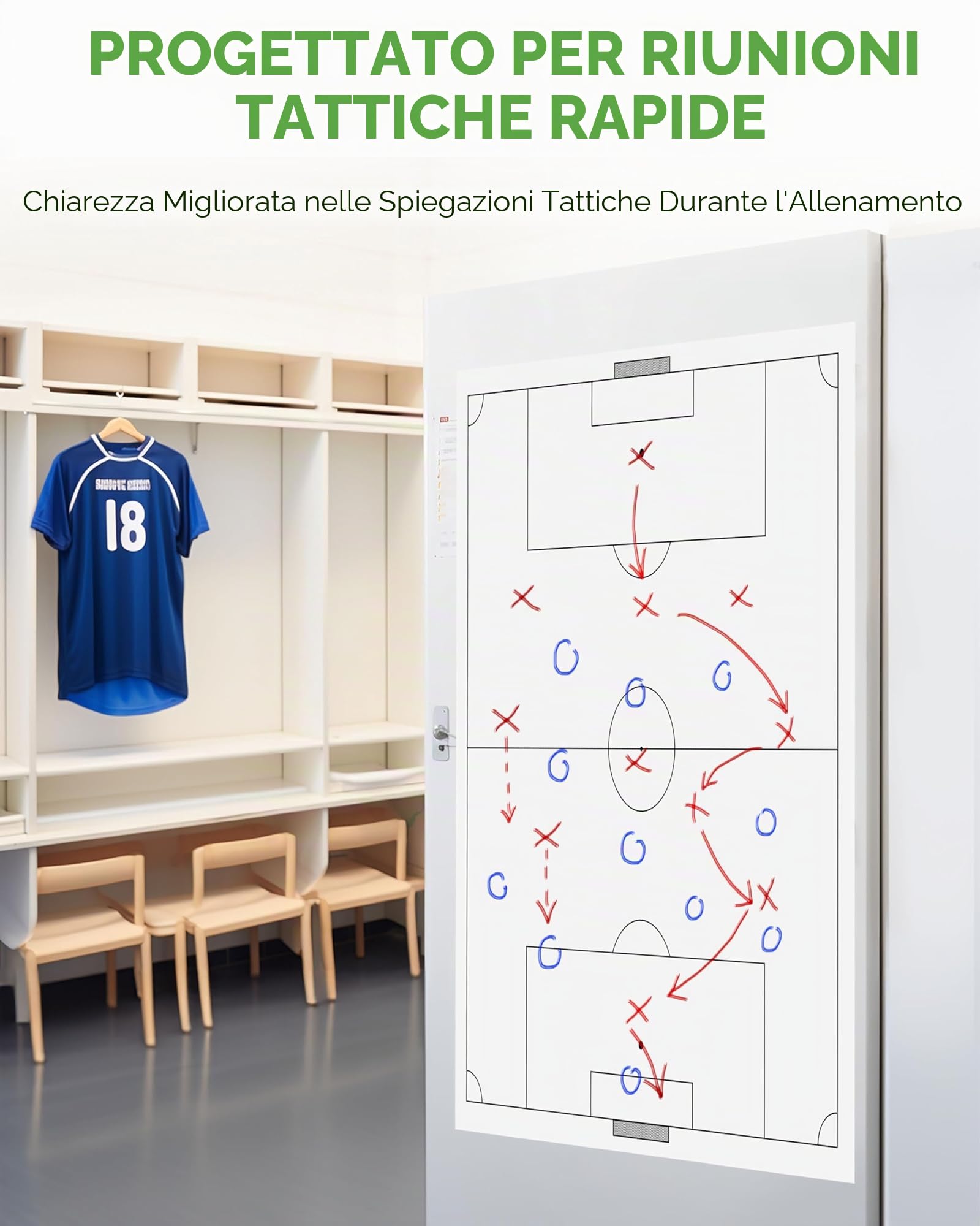 Magique Taktiktafel Fußball Selbsthaftend - Pellicola tattica statica per calcio con 25 fogli e 2 pennarelli adesivi, Cancellabile e riscrivibile, Adatta per tutte le superfici lisce