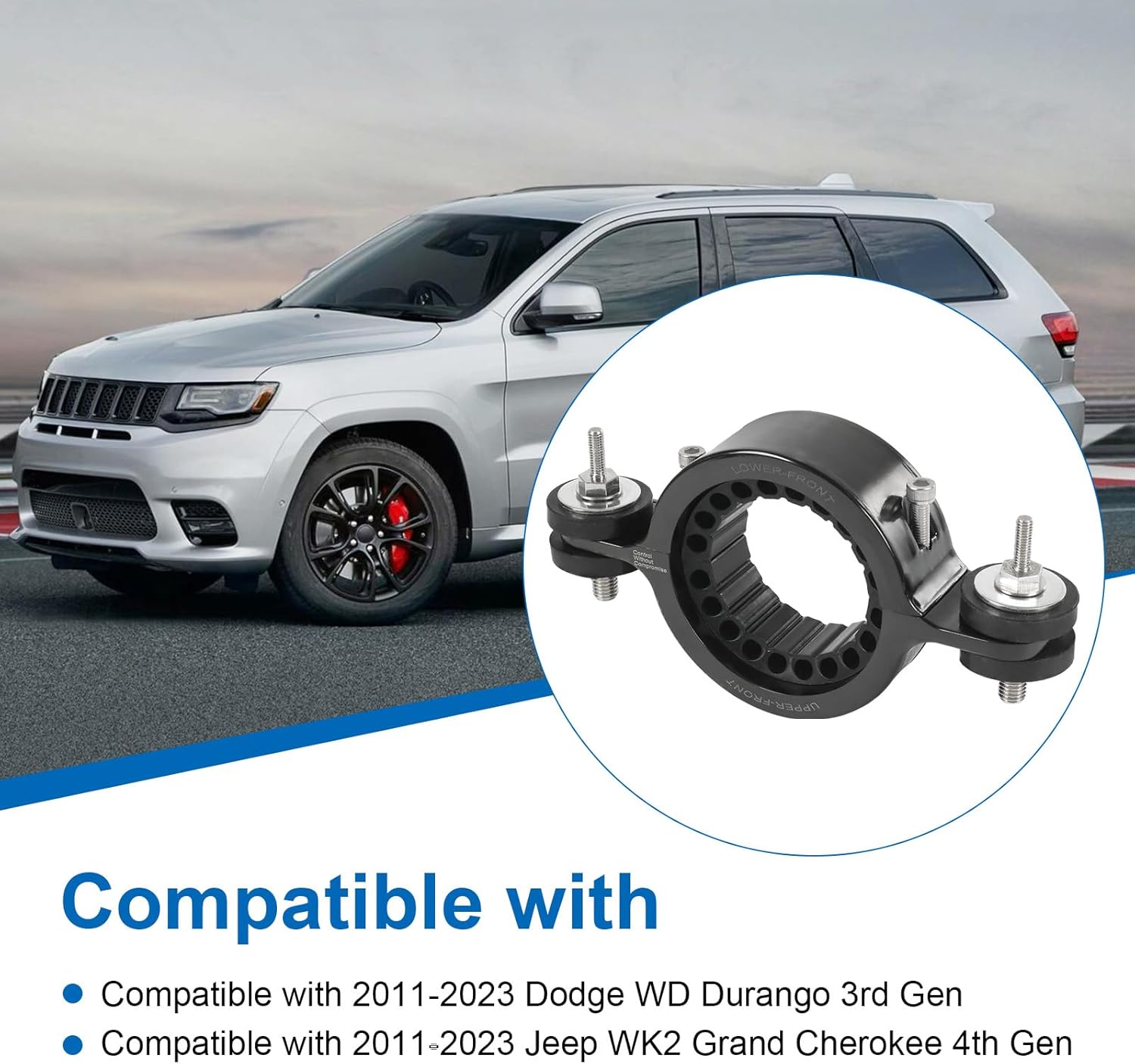 DICMIC CHR03A0 Driveshaft Center Support Bearing Carrier Compatible with 2011-2023 Dodge WD Durango Jeep WK2 Grand Cherokee Replace# 52853646AE, 52853646AC, Black