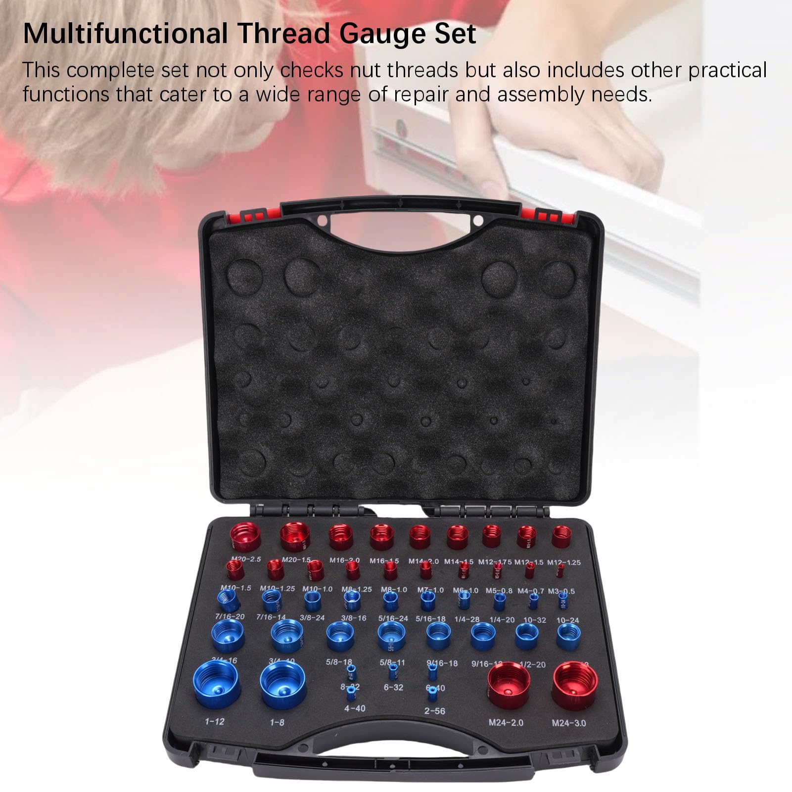 CHICIRIS Thread Checker Nut Thread Gauge Kit, Accurate Steel Design for