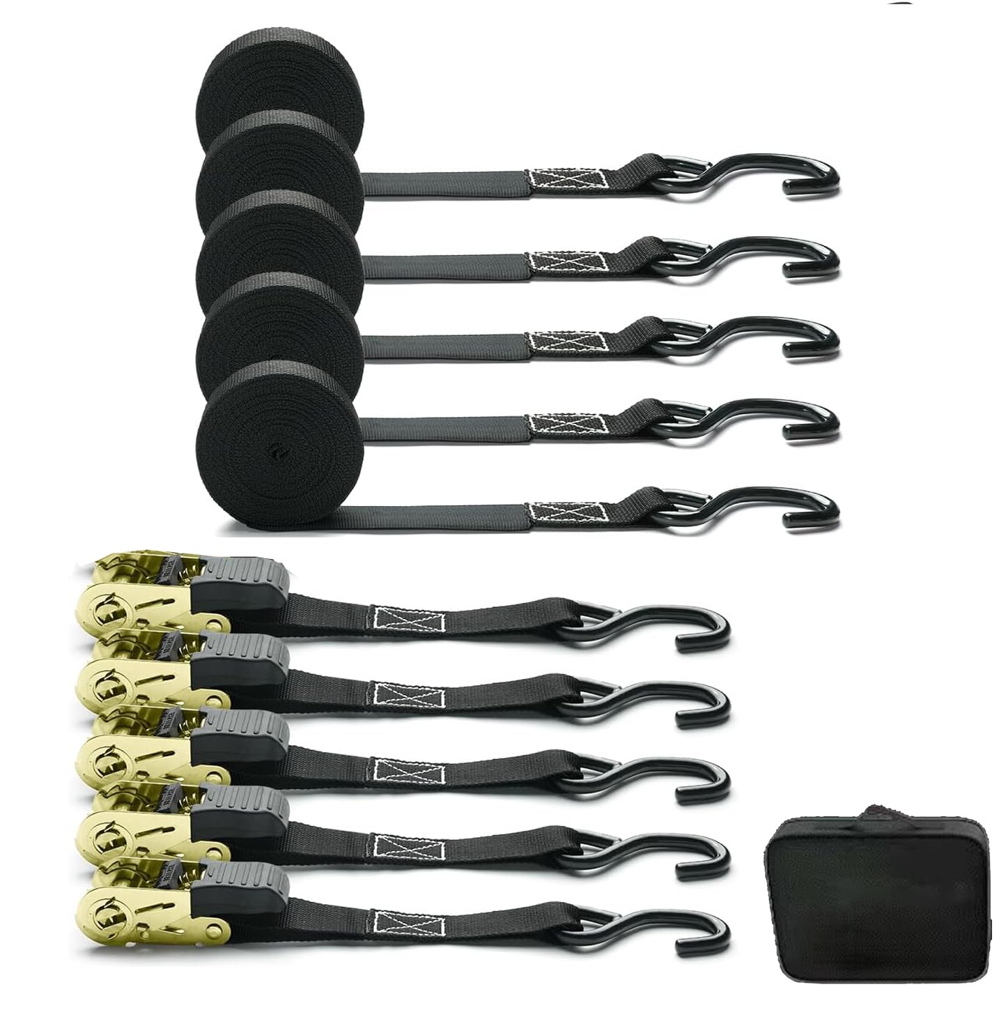 8 Pack 16 Ft with storage bag Tie Down Straps, Adjustable Lashing Straps Ratchet Straps Heavy Duty Ratchet Tie Down Straps Cargo Straps with Cam Buckle Suitable for Carrying Various Cargo or Luggage