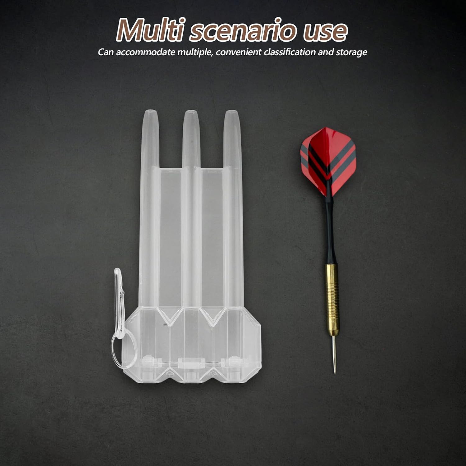 Portable Darts Flights and Shafts Storage Case with Lock Buckle White Carrying Organizer Box for Steel and Soft Tip Darts for Sports Outdoors