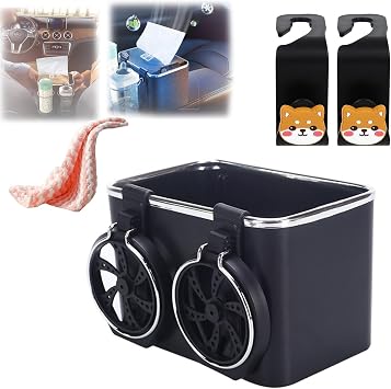 Car Armrest Storage Box, Car Armrest Storage Box with 2 Cup Holders, Car Armrest Organizer, Car Arm Rest Storage Box with Water Cup Holder, Armrest Storage Box for Your Car Black