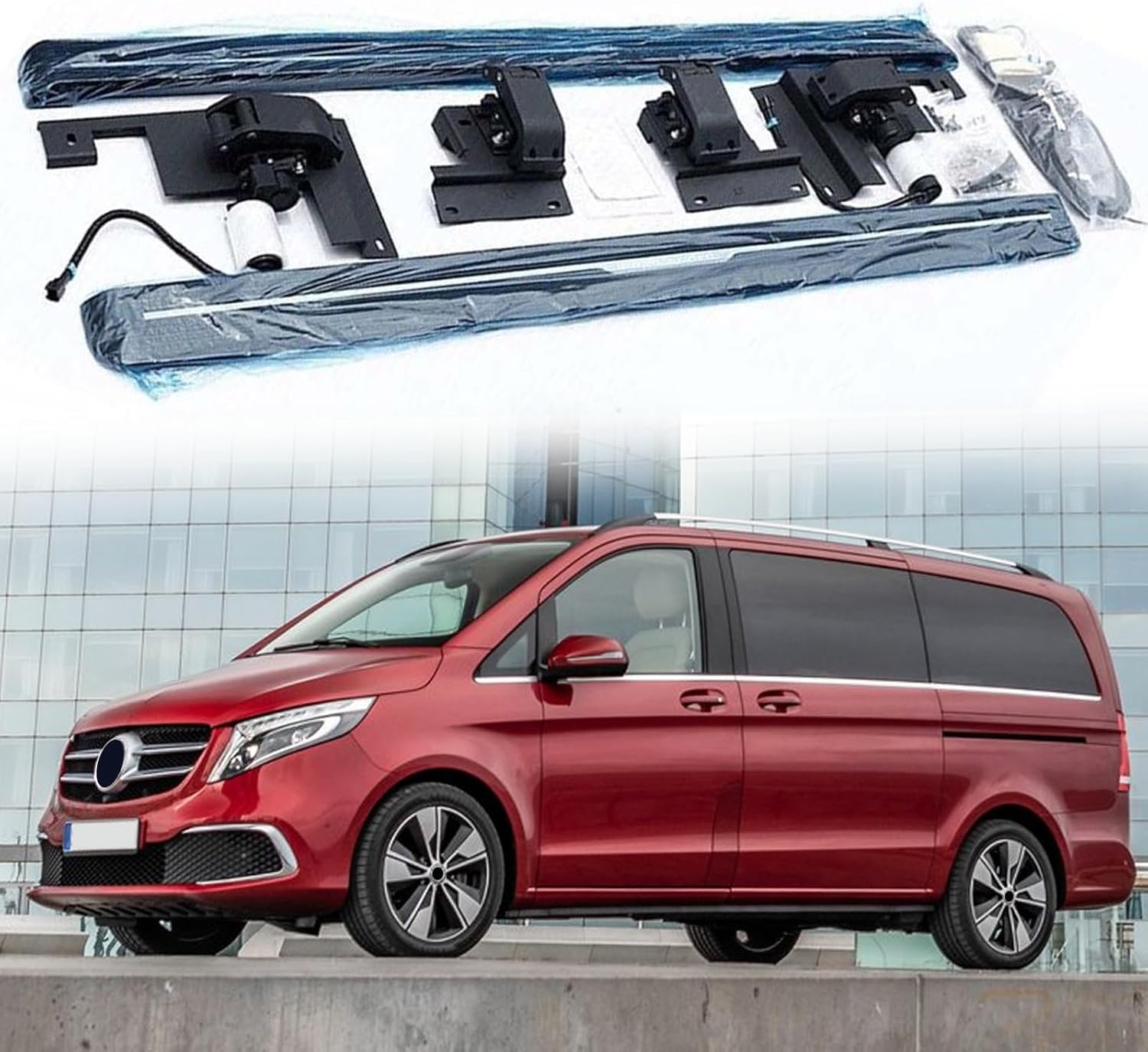 PowerStep Running Boards Fit for Mercedes-Benz V-Class 2020-2025 Power Side Steps Retractable Truck Steps Electric Running Board Deployable Side Step