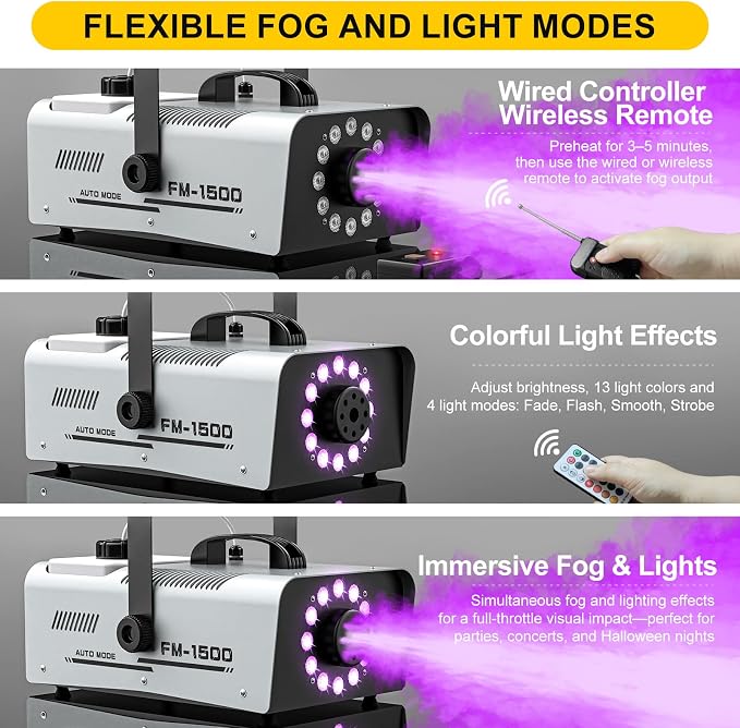 Máquina de humo para exteriores Halloween 1500W 2L miniatura 4