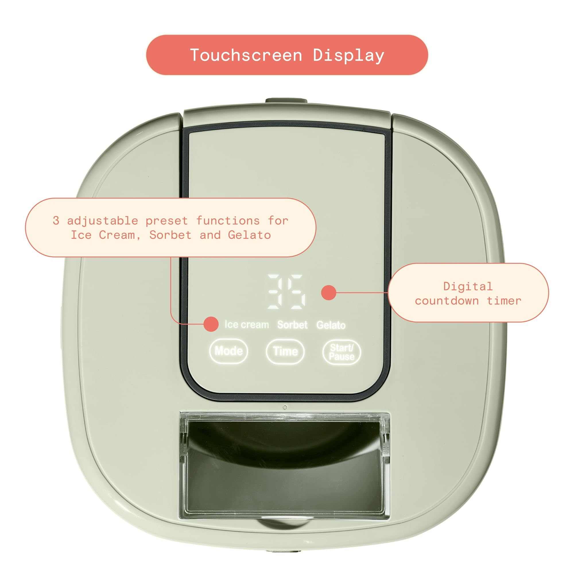 1.5 Quart Ice Cream Maker With Touch Display | Electric Frozen Yogurt & Sorbet Machine | 3 Preset Functions & Digital Timer | Ready In 20 Minutes | Includes Mixing Paddle on Fridge.com - View 5