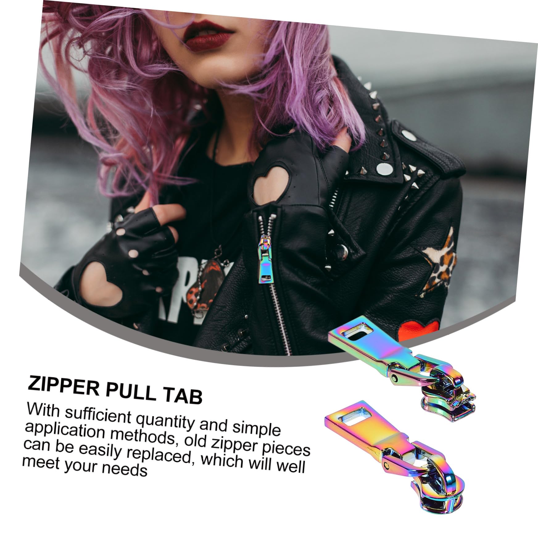 ULDIGI 30piezas Tiradores De Cremallera Metálicos Coloridos Para Ropa y Mochilas Reemplazo De Cabezas De Cremallera Extraíbles Solución Práctica Para Zippers Dañados