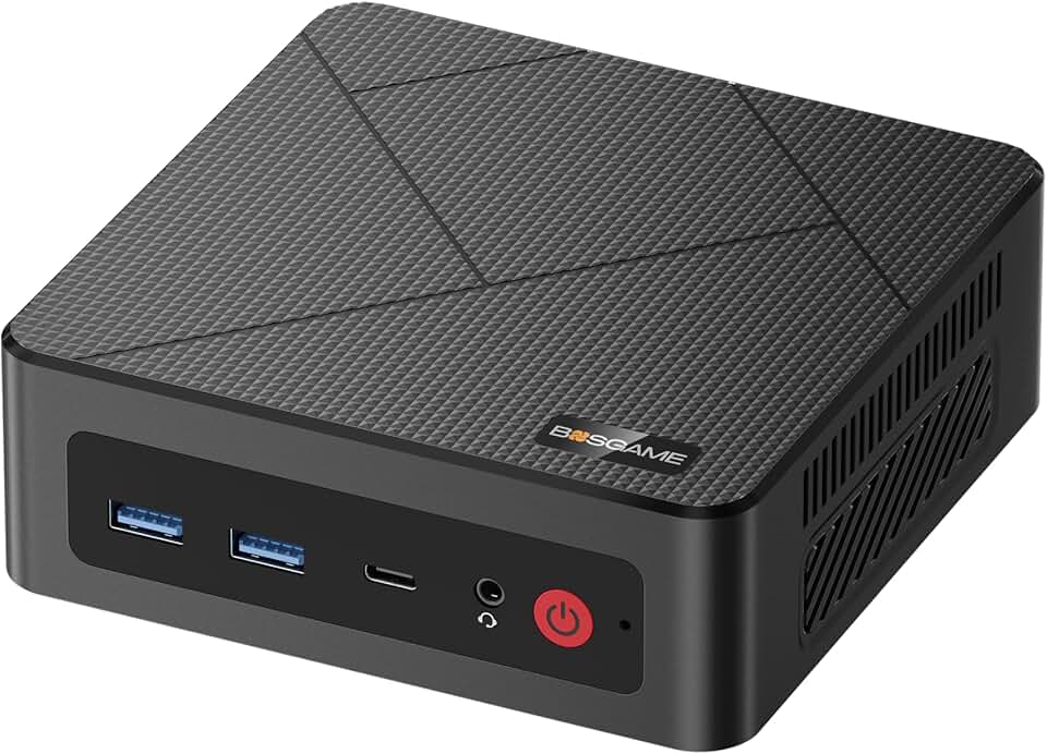 BOSGAME Mini PC E4, Dual Gigabit LAN Ryzen 5 3550H Win 11 Pro Computador de mesa pequeno, 16GB DDR4 RAM, 1TB NVMe SSD, Dual HDMI, 4X USB, Wi-Fi 5/BT 5.0 - Ideal para negócios, escritório e casa
