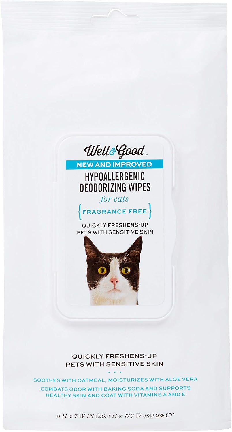 Petco Brand - Well & Good Hypoallergenic Deodorizing Cat Wipes, Pack of 24, 24 CT