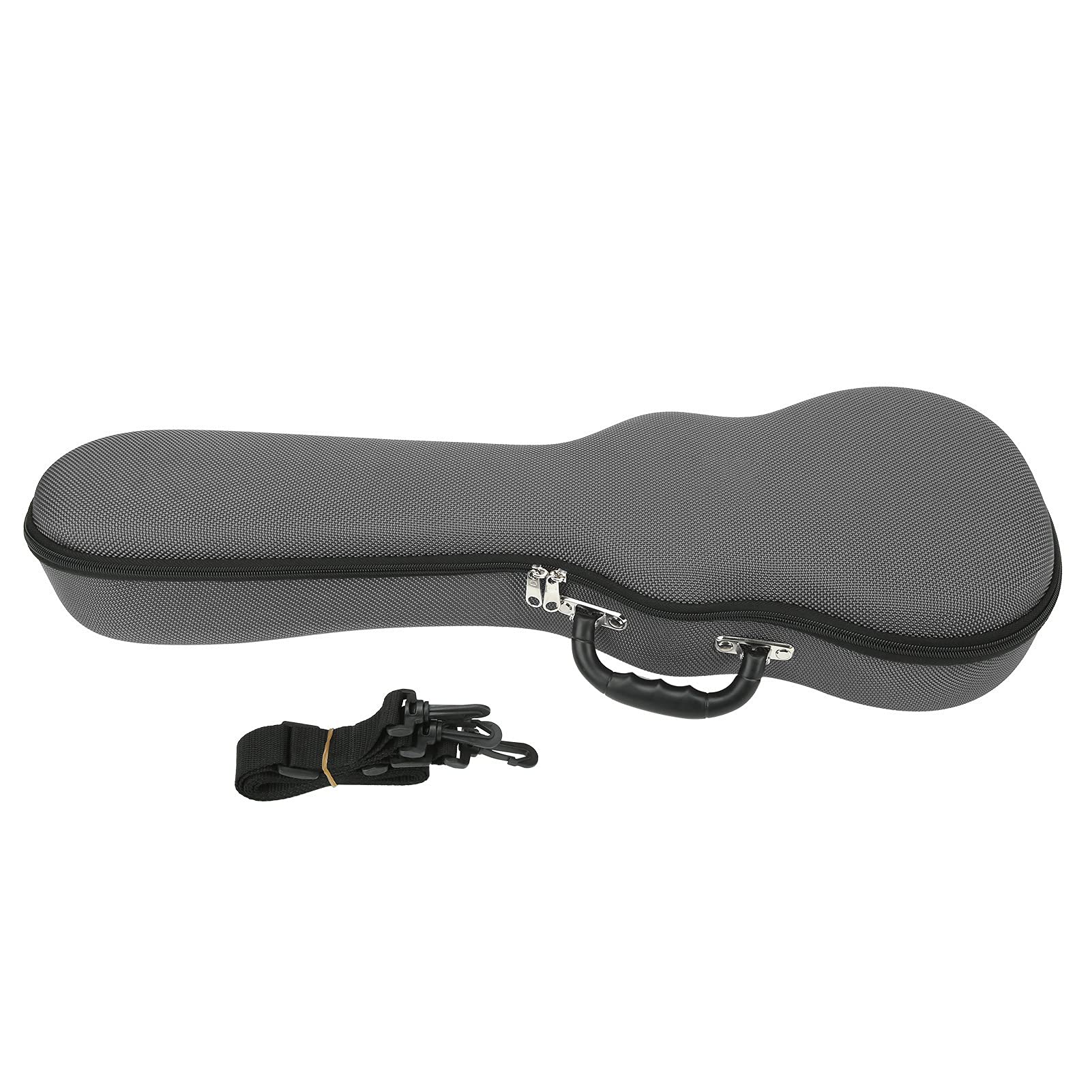 Funda para Ukelele Resistente Al Agua Endurecida de 23/24 Pulgadas con Asas y Correas Reforzadas para Facilitar su Transporte (23/24 Pulgadas Gris)