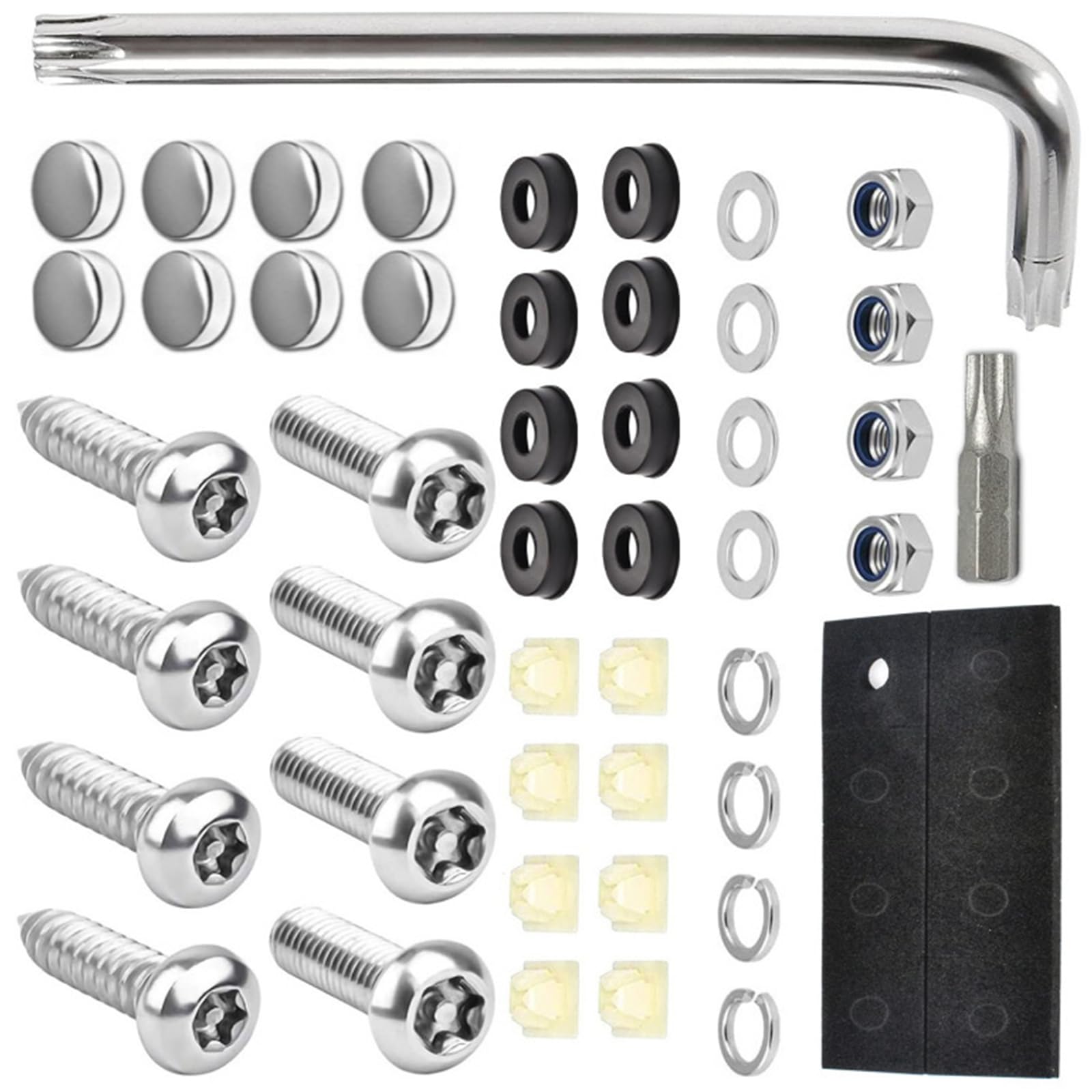 Jazuaiao B Secure Car Plate Mounting Hardware Stainless Steel Fastener Set Full Installation Components For Us Standard Vehicles License Plate Mounting