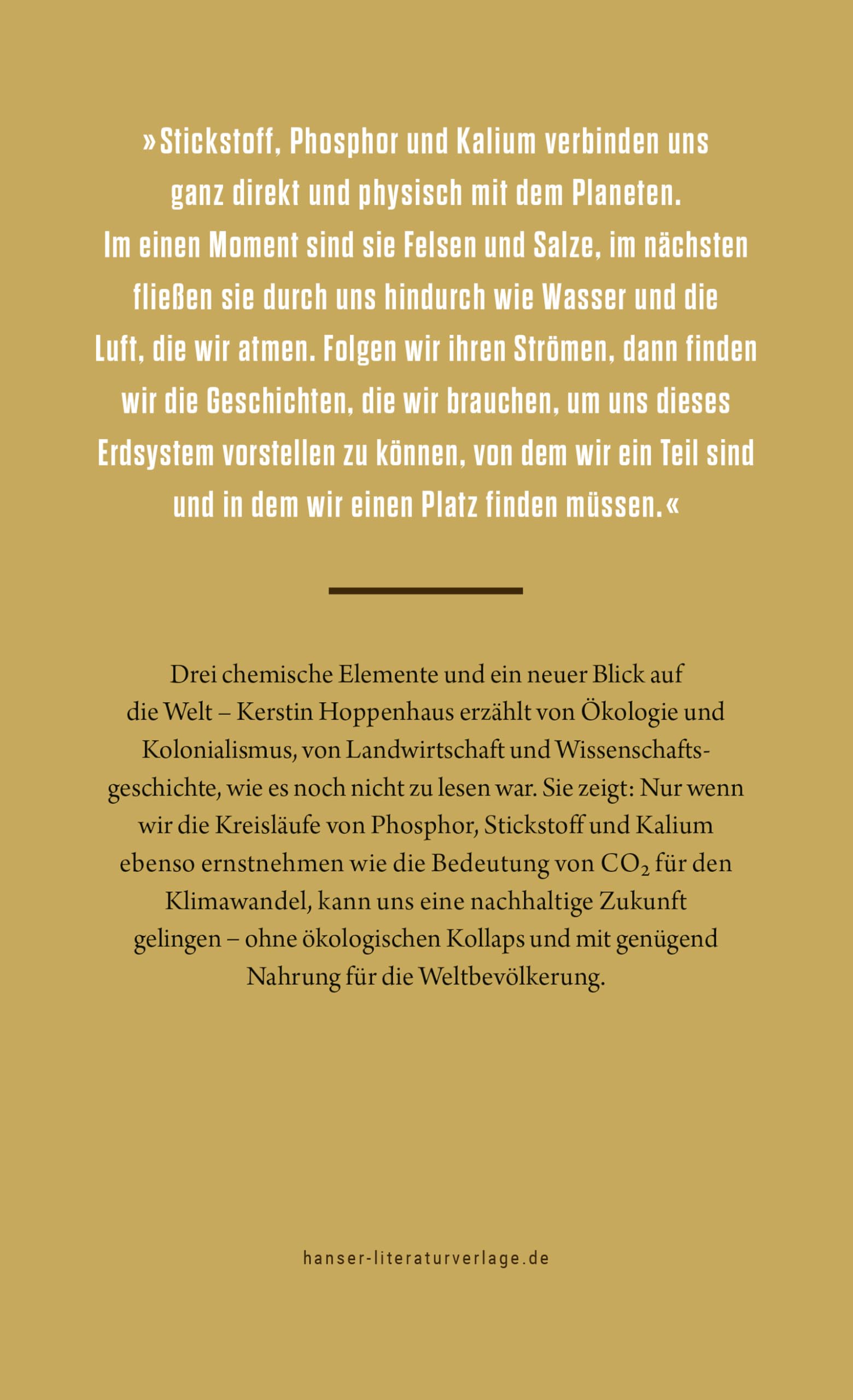 Die Salze der Erde: Was drei chemische Elemente mit Kolonialismus, Klima und Welternährung zu tun haben. NDR-Sachbuchpreis 2024