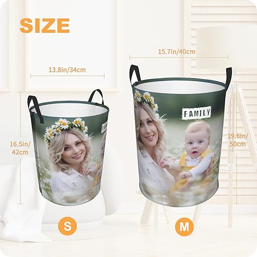 Miniatura 3 de Cestas personalizadas para ropa sucia para añadir tu nombre, foto, texto, imagen, cestas plegables para ropa sucia para dormitorio, baño, sala de