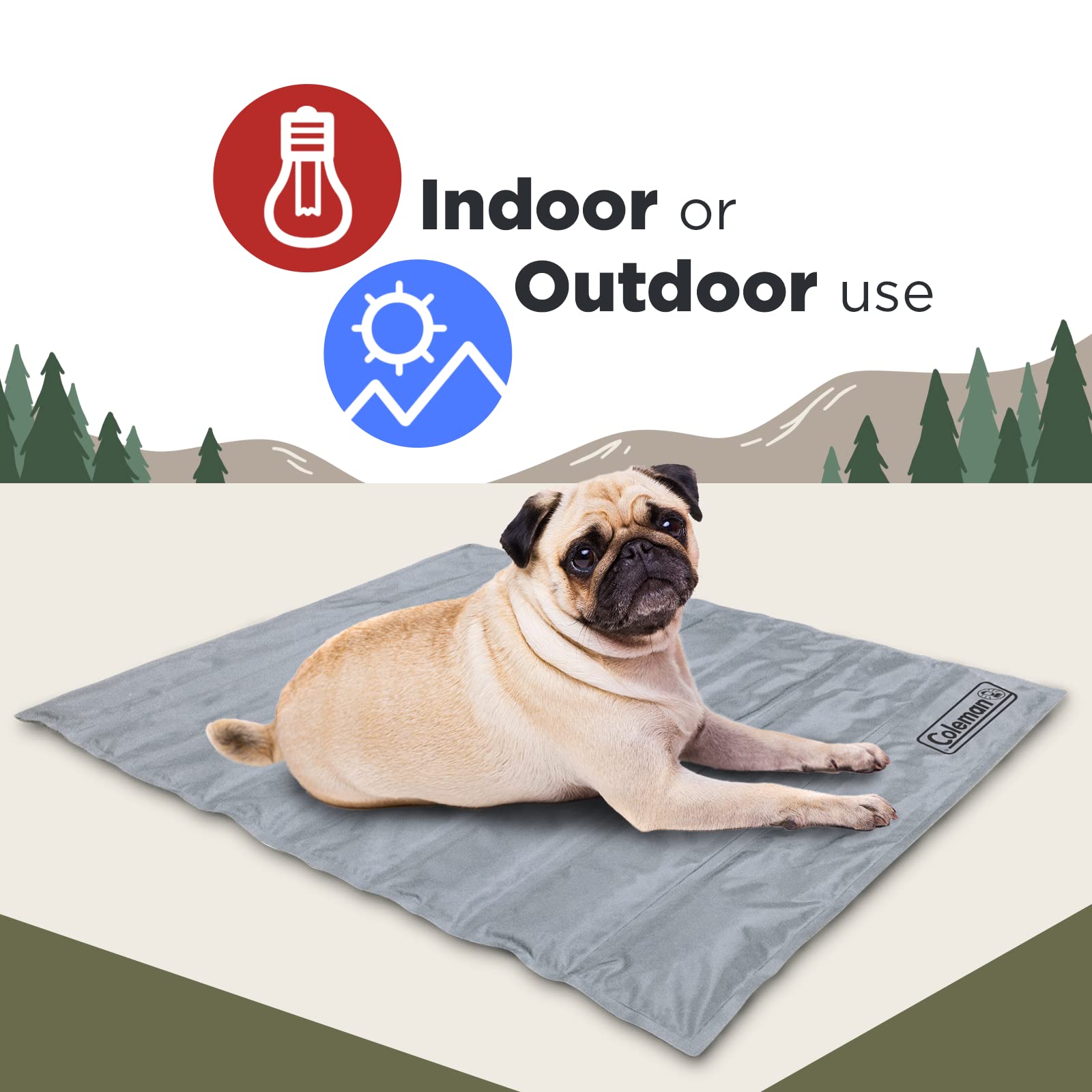 Coleman Tapis de Gel rafraîchissant activé par Pression pour Animaux de Compagnie en Taille Moyenne 61 x 76,2 cm, pour Animaux de Compagnie de Taille Moyenne, Gardez Votre Animal au Frais et réduisez