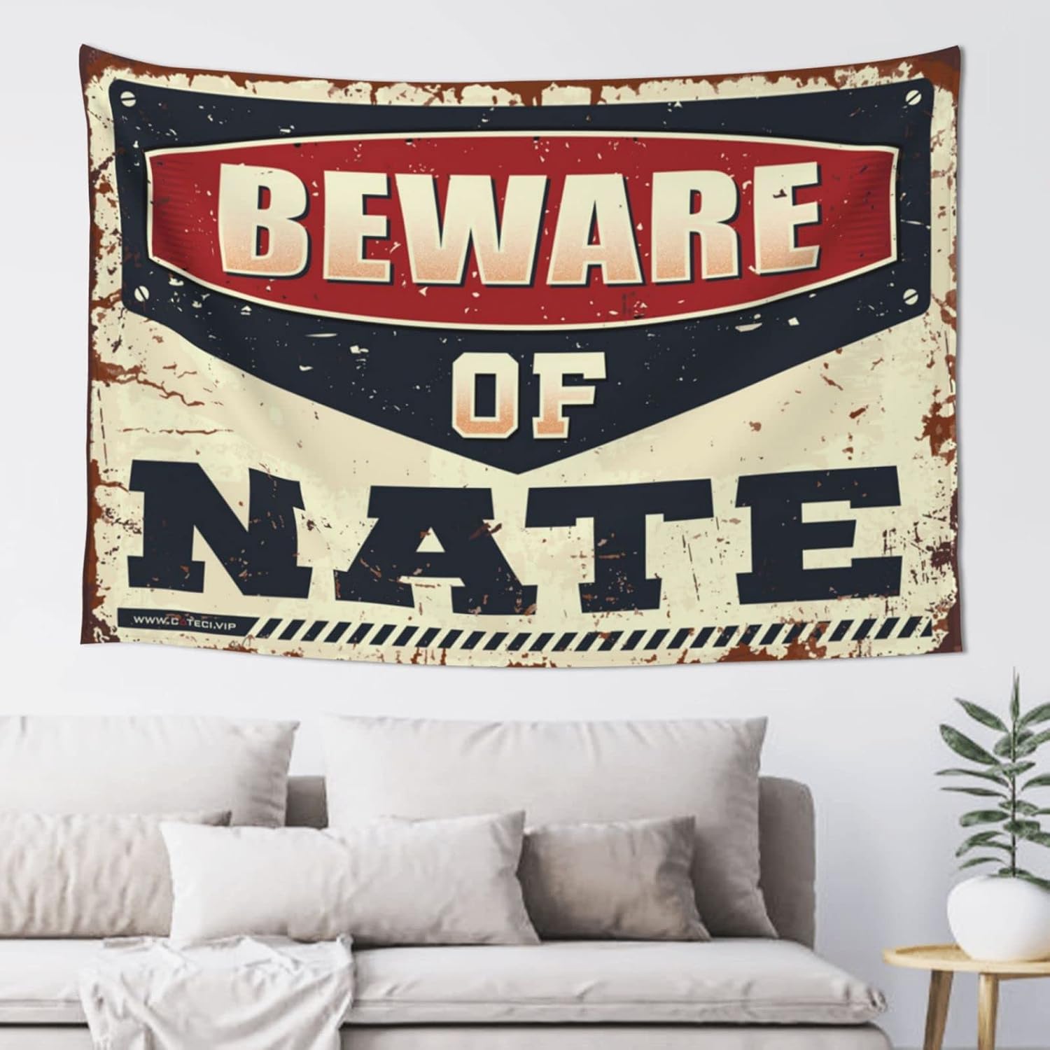 Sports Bar Decor Beware Of Nate Tapestry Bar Decor For Home Bar Decor For Home(75X100CM)