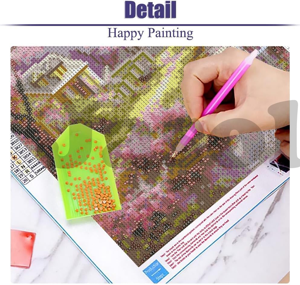 Image of Jasol Diamond Painting Kit, 40x30 Cms, Full Drill, 5D Crystals, Home Wall Decor Gift Set (Pink Forest M45624)