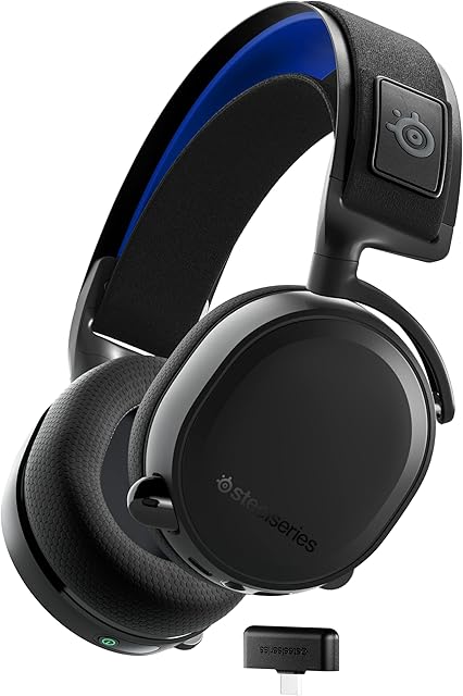 SteelSeries Arctis 7P+ Wireless Gaming Headset Lossless 2.4 GHz 30 Hour Battery Life USB-C 3D Audio For PS5, PS4, PC, Mac, Android and Switch Black