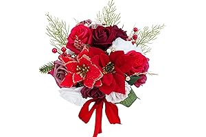 Poinsettia Christmas Decorations, Artificial Flowers for Festive Holiday Ambiance