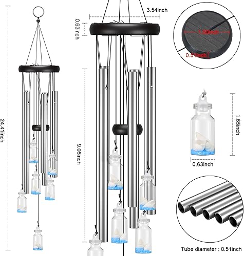 Miniatura 4 de Campanillas de viento para exteriores, campanillas de viento para puerta para decoración de patio, decoración de jardín, decoración de jardín zen