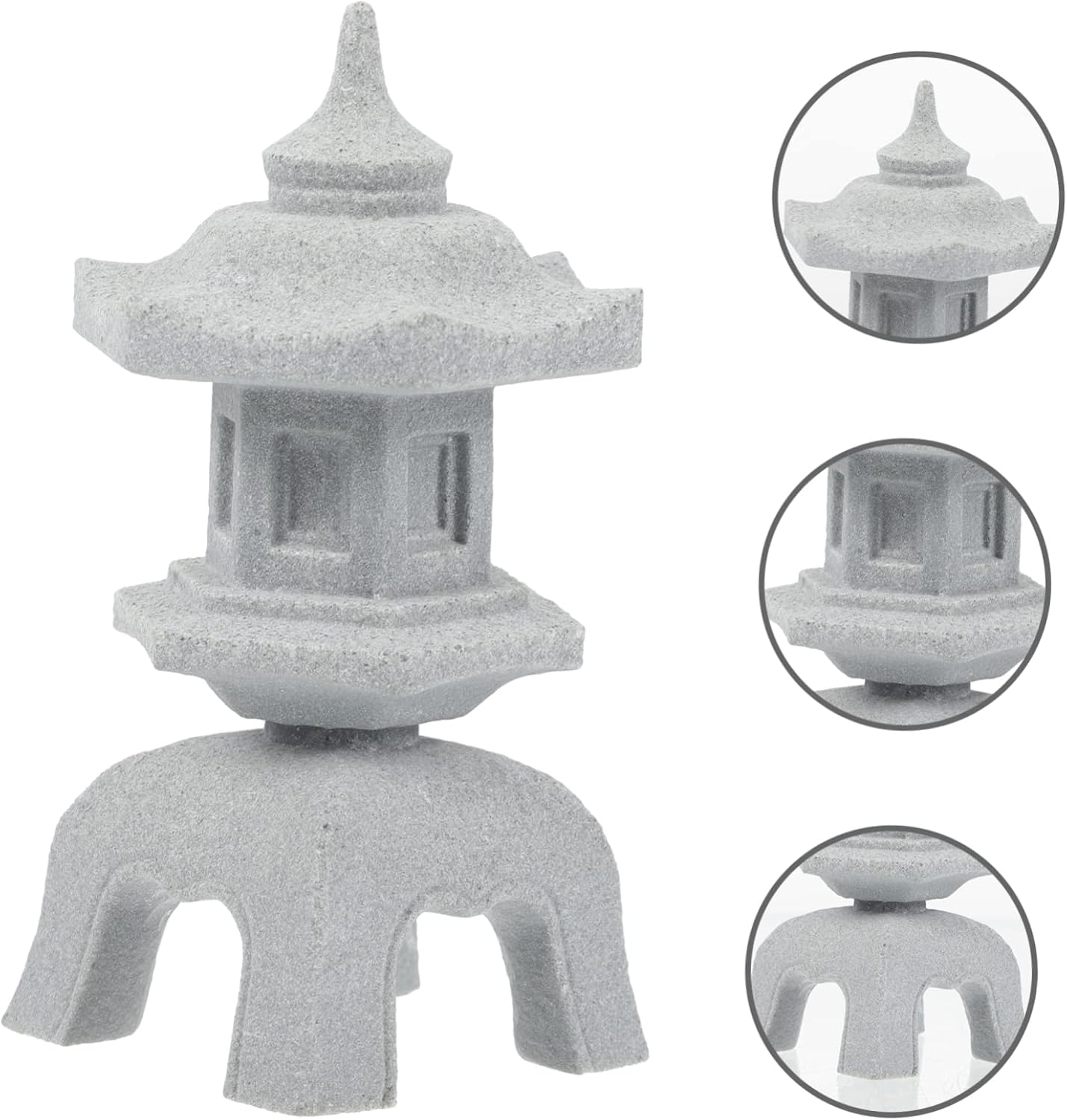 Stone Lamp Shape Aquarium Ornament 3.62X1.96X1.85In Fish Tank Decoration Micro Landscape Decor for Bonsai Garden and Aquatic Pets