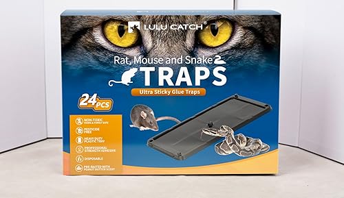 Miniatura 9 de Trampa adhesiva para ratones, paquete de 24 trampas de pegamento grandes, precebadas, resistentes y no tóxicas, trampas para ratones en interiores