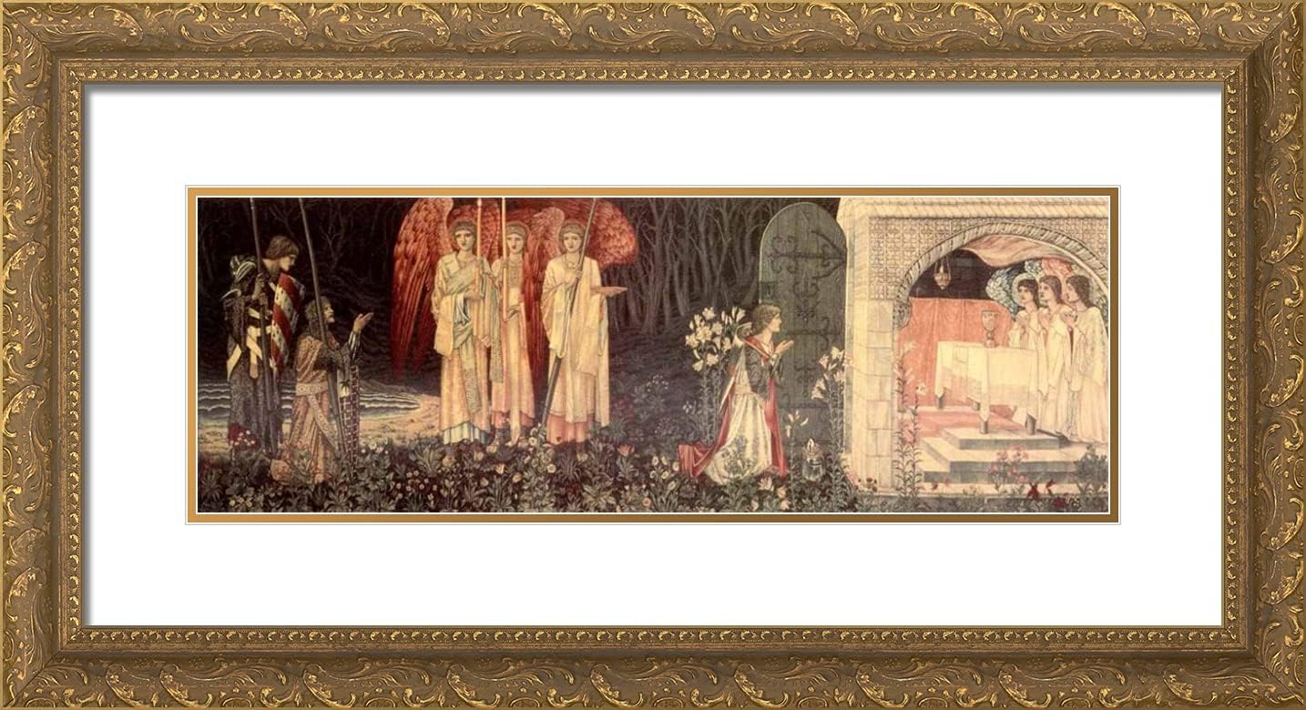 ArtDirect Burne-Jones, Edward 24x14 Black Modern Framed Art Print Titled: The Vision of the Holy Grail to Sir Galahad Sir Bors and Sir Perceval