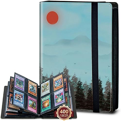 Rossy Carpeta para tarjetas de 4 bolsillos, 400 tarjetas, carpeta de colección de tarjetas, álbum de tarjetas de doble cara, tarjetero para tarjetas