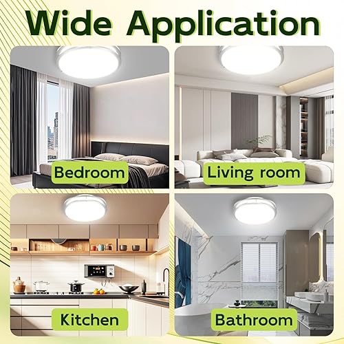 Miniatura 35 de hykolity Lámpara de techo LED de montaje empotrado de 10 pulgadas, 17 W, 1100 lm, 2700 K/3000 K/3500 K/4000 K/5000 K, luces de techo ajustables