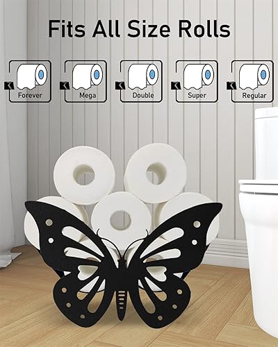 Miniatura 5 de Gojoamoy Soporte de papel higiénico de cactus, decoración de metal, 8 rollos de almacenamiento de papel higiénico, cesta de pañuelos independiente,