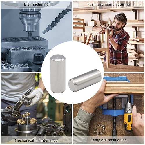 Miniatura 5 de 10 clavijas de 0.315 in de diámetro x 0.630 in de longitud 304 de acero inoxidable 304 clavijas de soporte de barra de metal elementos usados en el