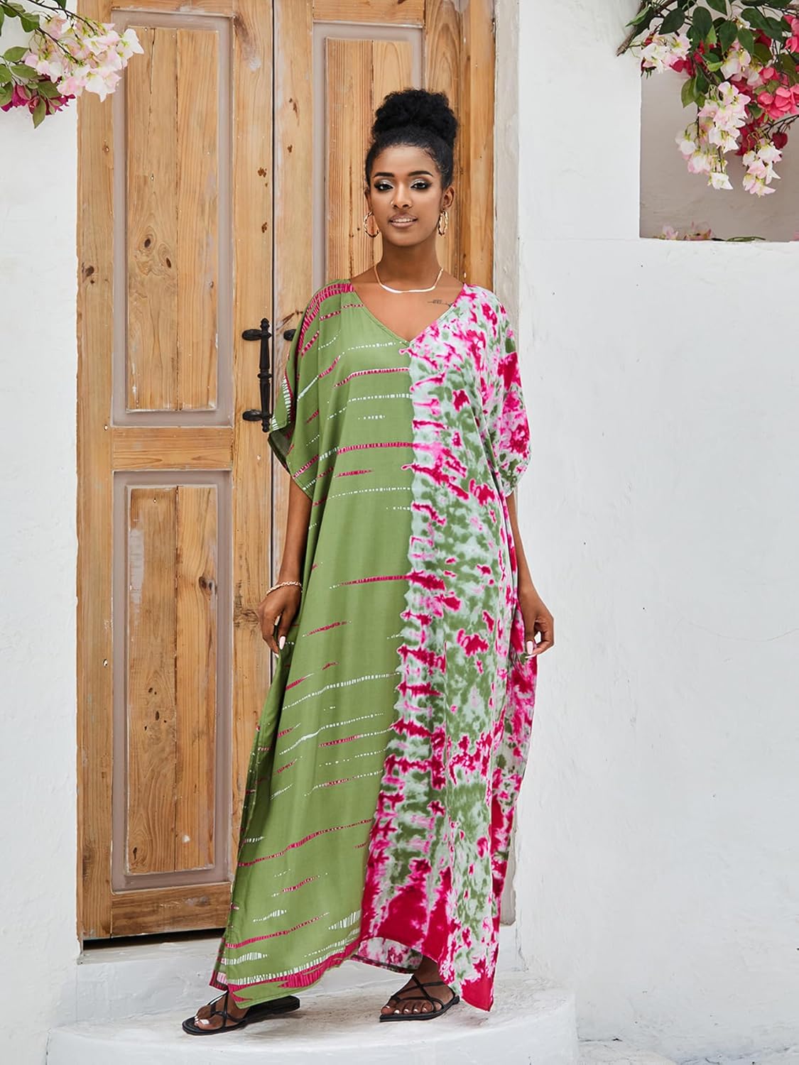 Kaftan for Women Plus Size Bathing Suit Cover up Batwing Dress Loose fit Moroccan Caftan mumu Dresses for Women - Image 7