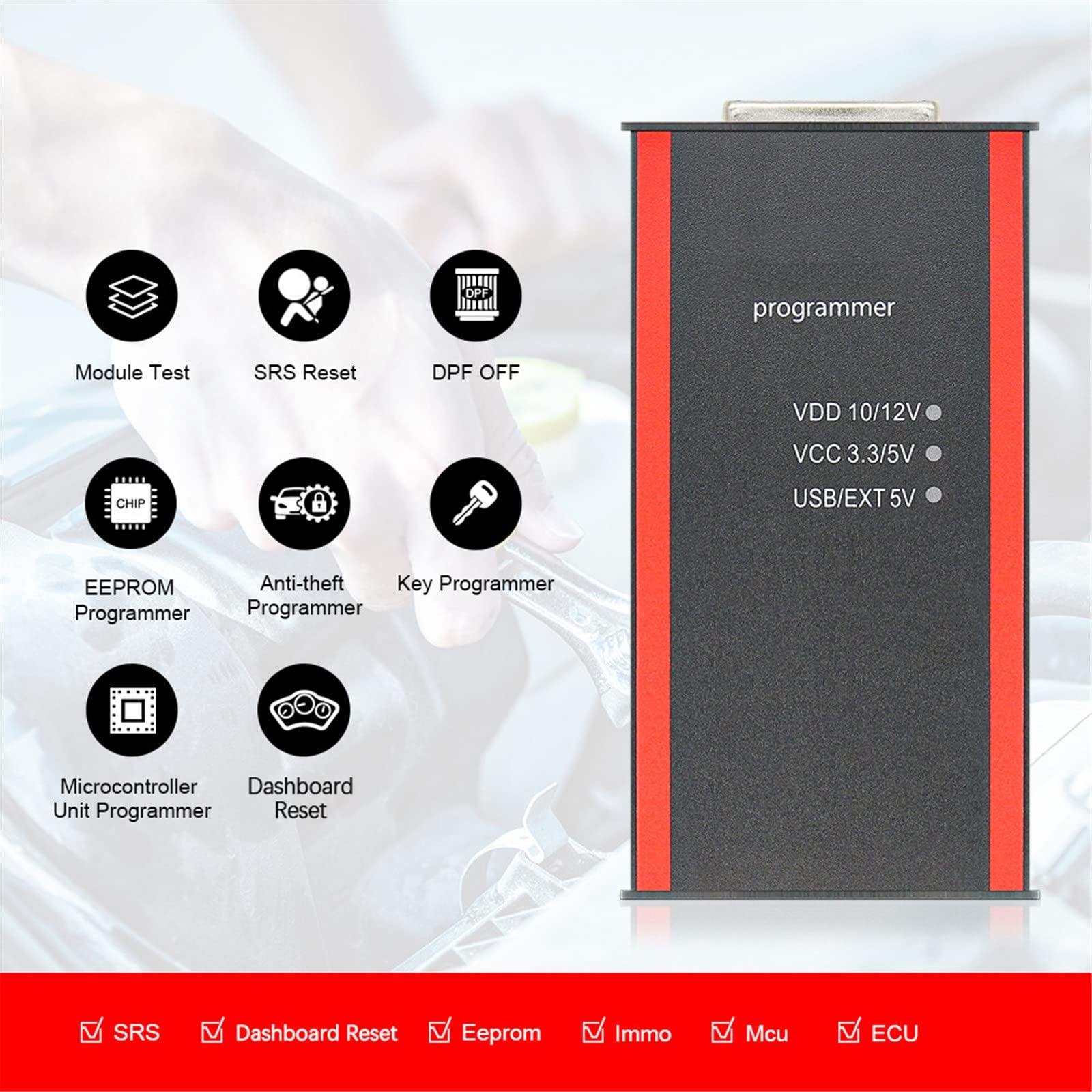 V87 Programador De Llave ECU Completa Eeprom IMMO Restablecimiento De Airbag De Radio De Coche