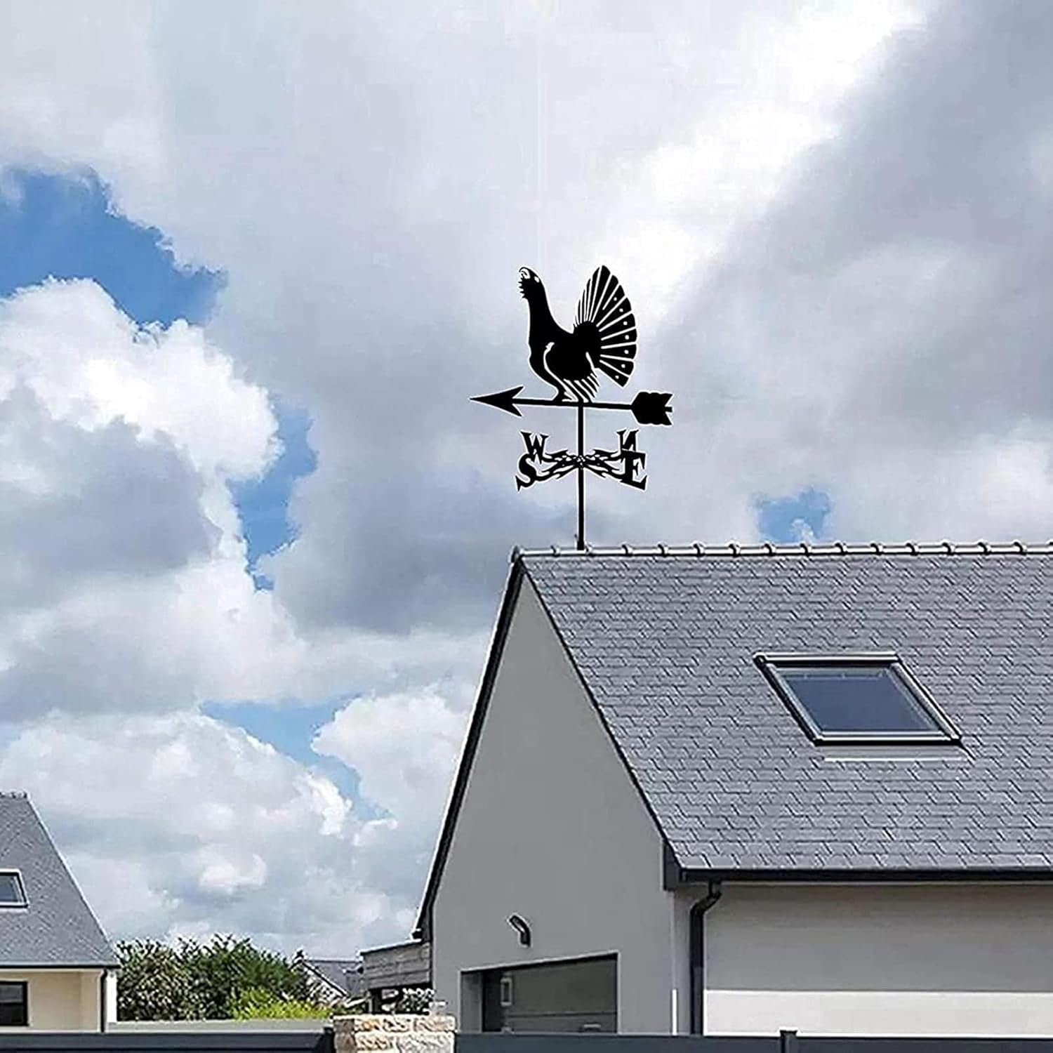 装飾風見鶏、ステンレス鋼風見鶏耐久性のあるレトロな農場のシーンガーデンステーク風見鶏風見鶏、風向インジケータ屋外ルーフガーデンマウン