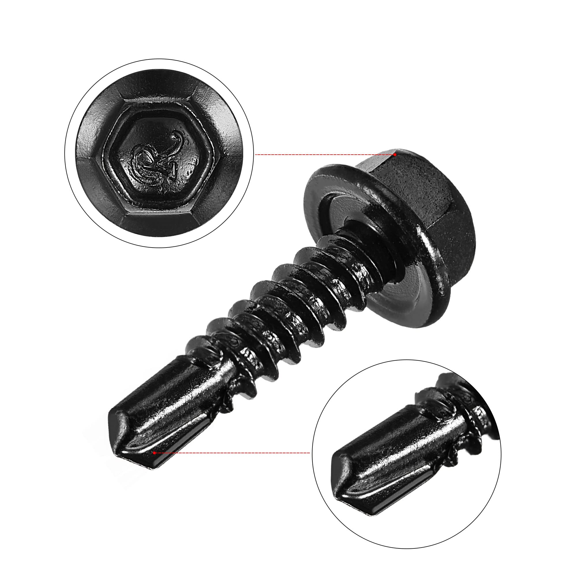 Viti #10 X 3/4 Viti Autoperforanti Testa Esagonale Con Rondella - Foto 10