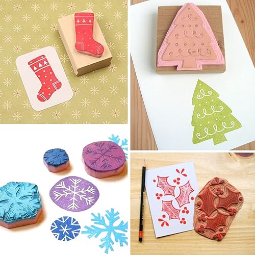 Miniatura 6 de SGHUO 12pcs 4"x6" Bloques de tallado de goma rosa Linóleo Bloque de sello Kit de fabricación de sellos