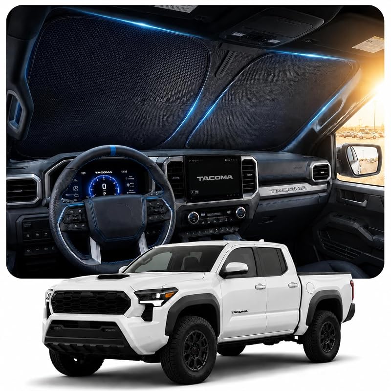 Protetor Solar para Para-brisa DooGooCoo com Encaixe Sob Medida para Toyota Tacoma 2024–2026