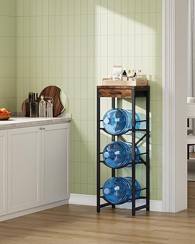 Miniatura 3 de Soporte para jarra de agua de 5 galones, soporte para botella de agua, estante de almacenamiento de 3 niveles con cajón, piezas de repuesto para