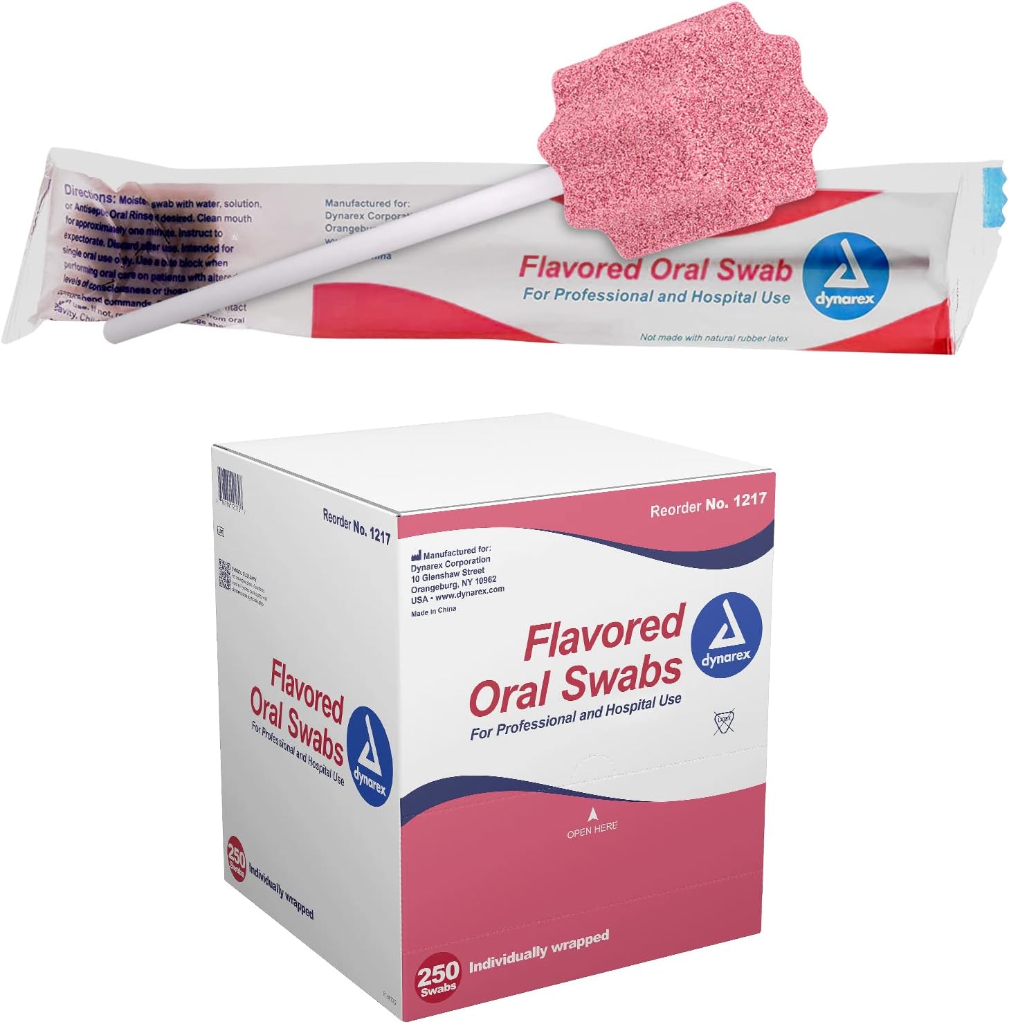 Dynarex Oral Swabsticks with Dentrifice Individually wraped Oral Swabs