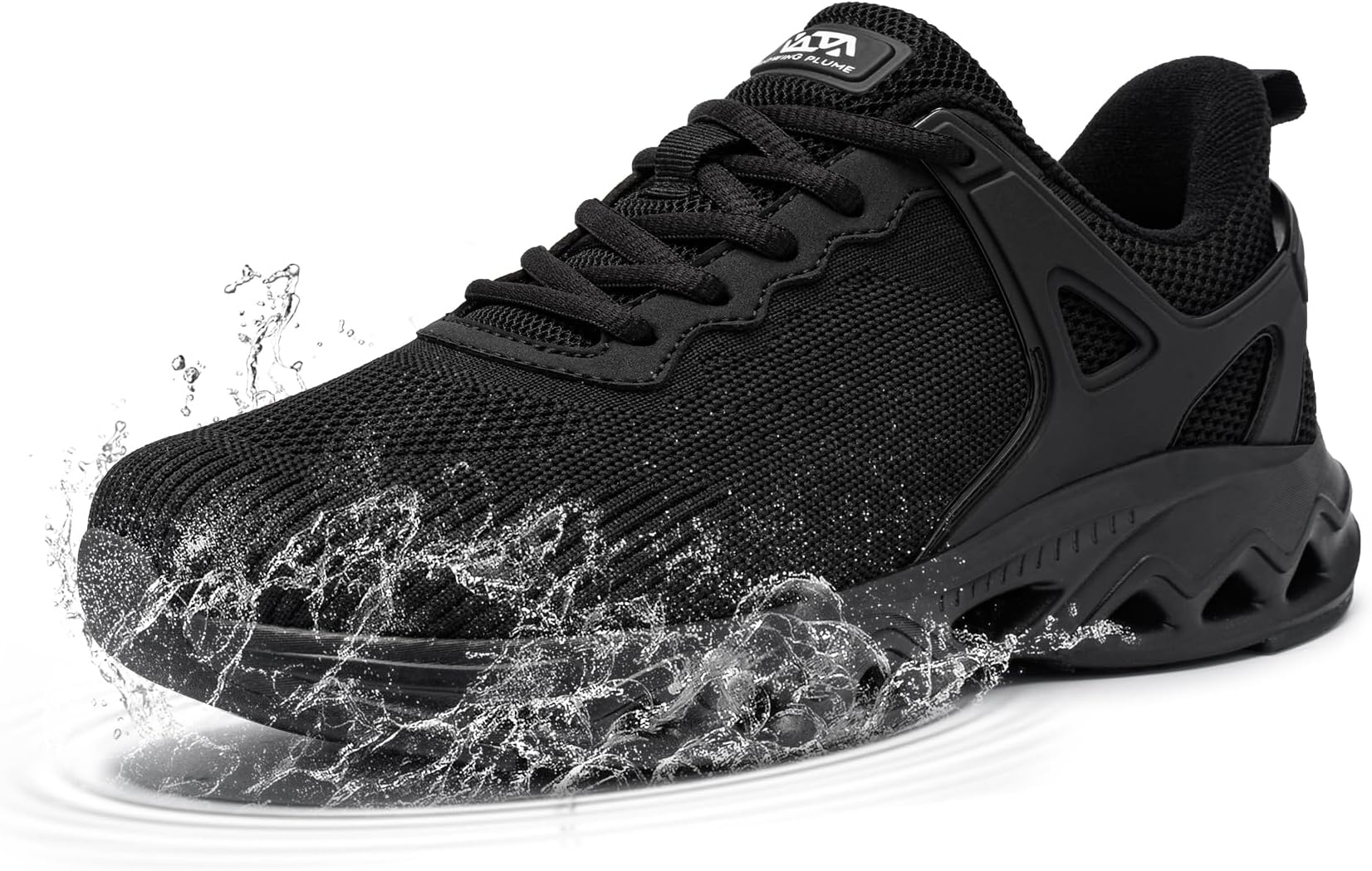 FLOWING PLUME Waterproof Shoes for Men Running Tennis Walking Sneakers Rain Shoes Water Resistant Comfortable Slip-Resistant Breathable Lightweight